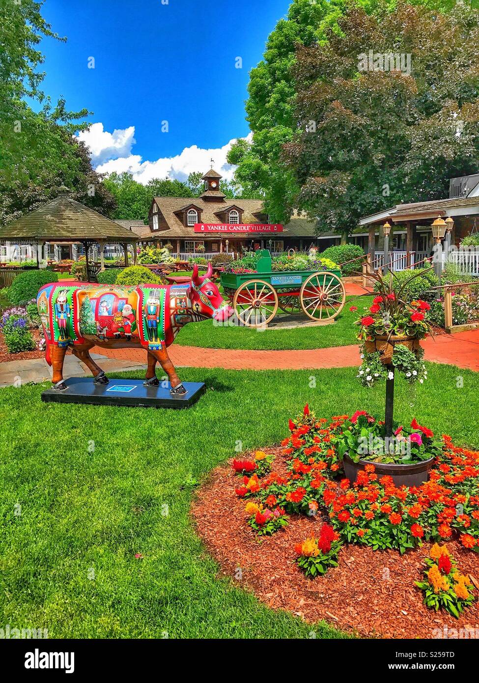 Beautiful sunny day at Yankee Candle Village, Deerfield’s, Boston Stock Photo