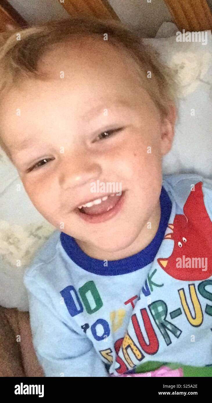 Little boy in his pyjamas Stock Photo Alamy