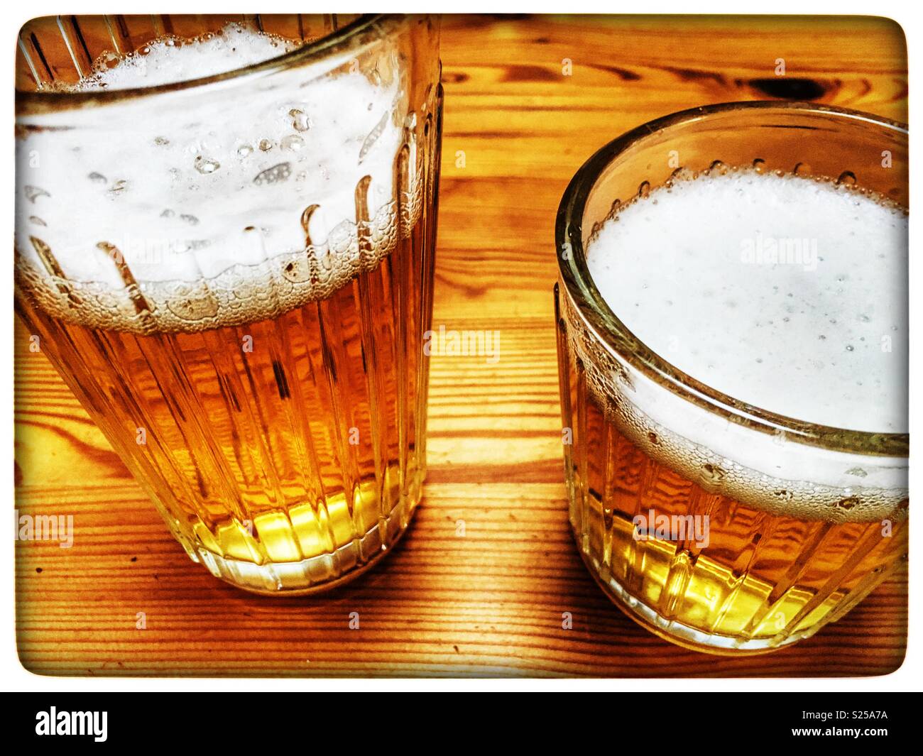 Glasses of lager shandy - Smartphone Captured Stock Image