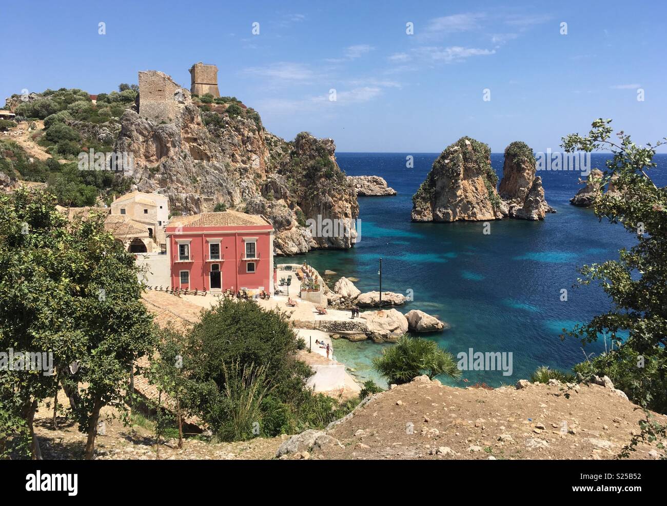 View of Scopello Bay, Sicily Stock Photo