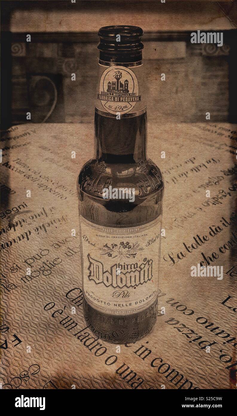 Birra Dolomiti bottle - Smartphone Captured Stock Image