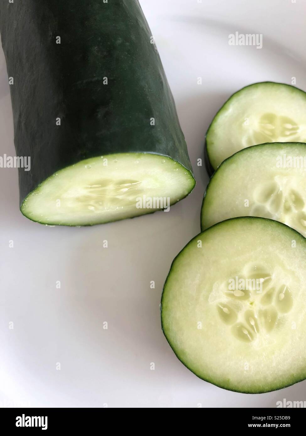 Cucumber slices - Smartphone Captured Stock Image