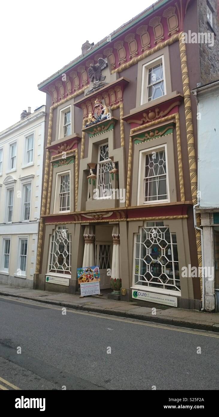 Egyptian House, Penzance, Cornwall Stock Photo
