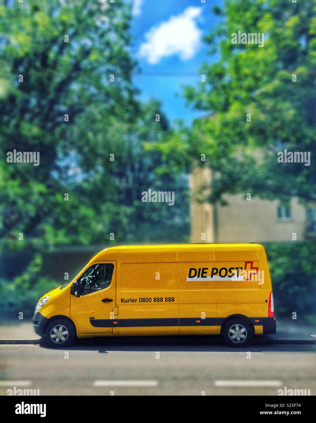 Swiss post van - Smartphone Captured Stock Image