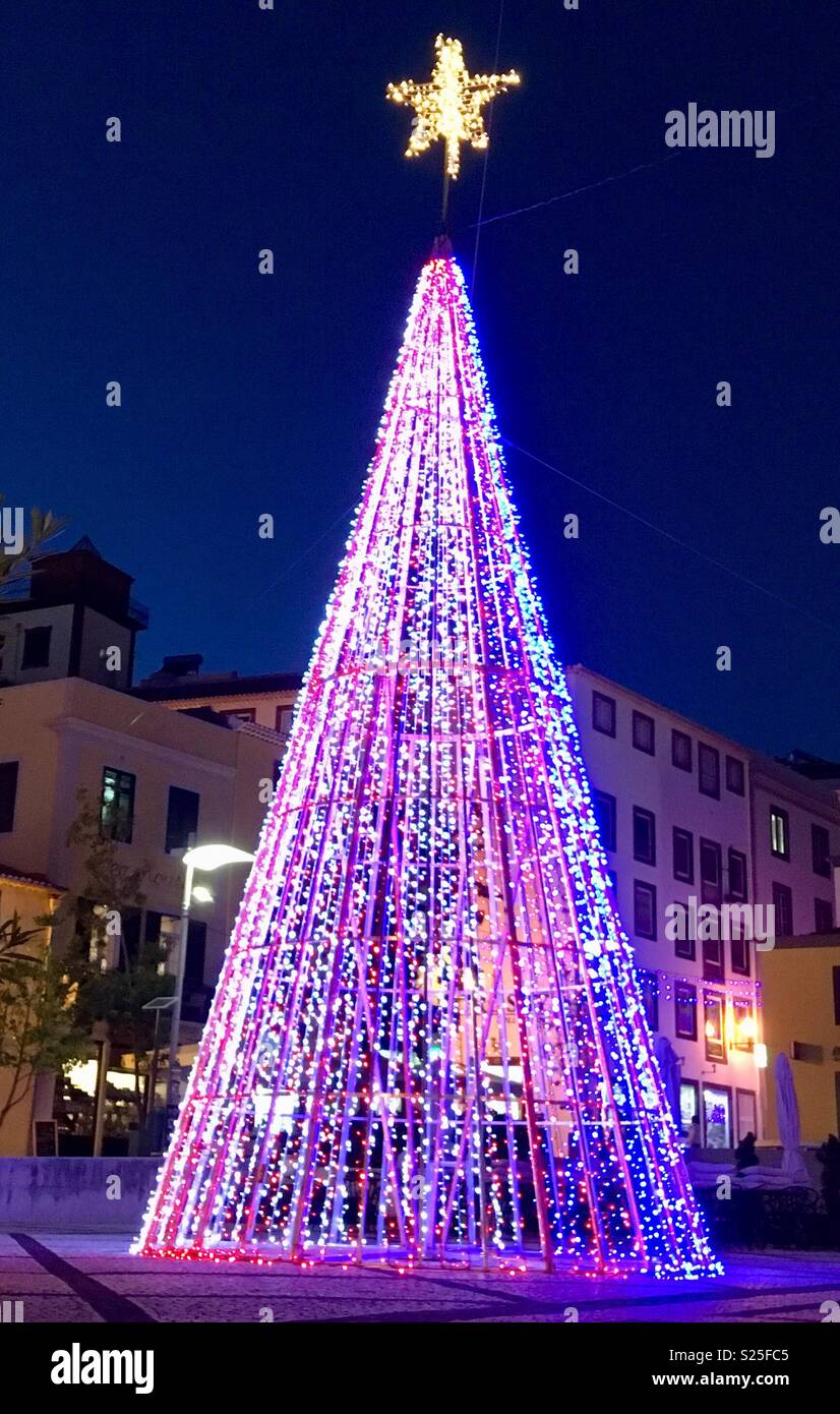 Christmas lights in Funchal, Madeira Stock Photo Alamy