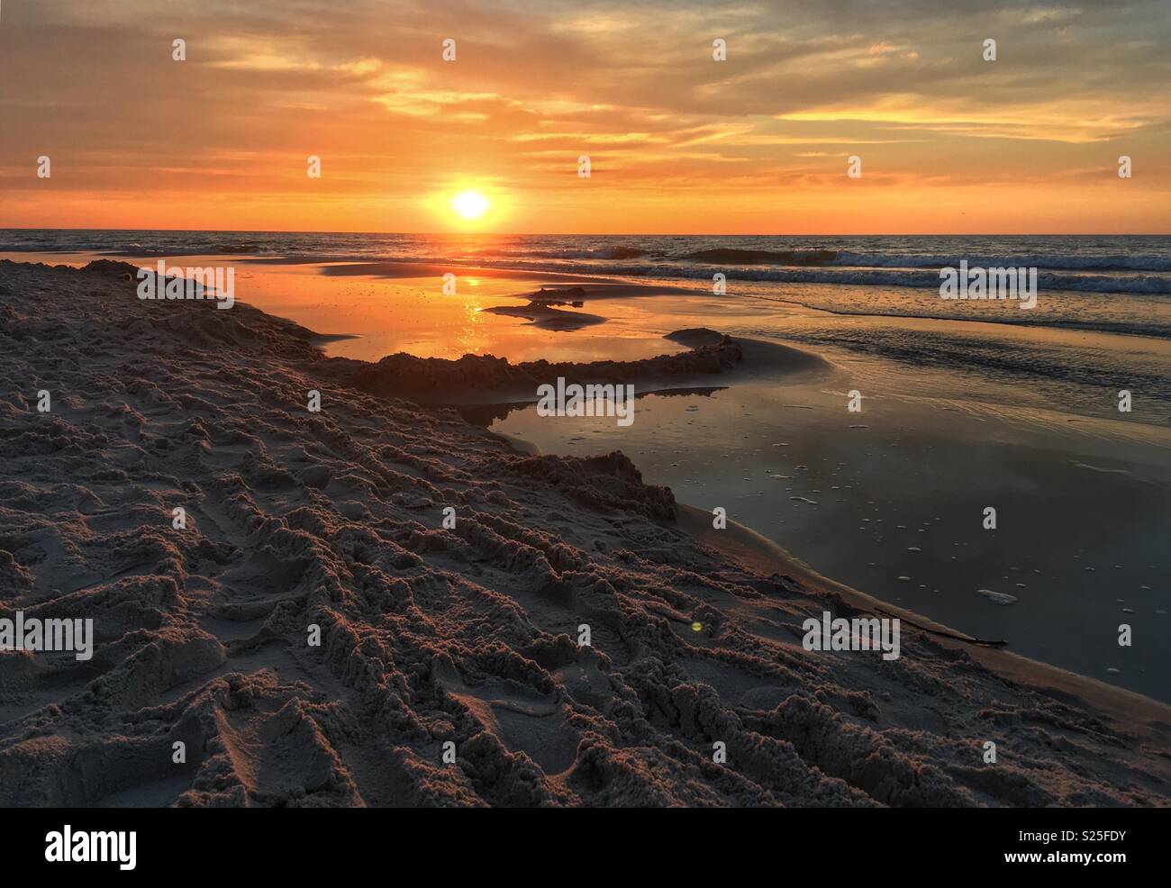 Sunset over Baltic Sea Stock Photo