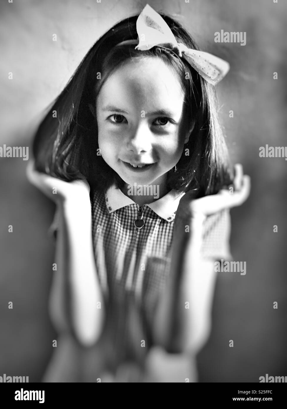 Young girl in school uniform Stock Photo