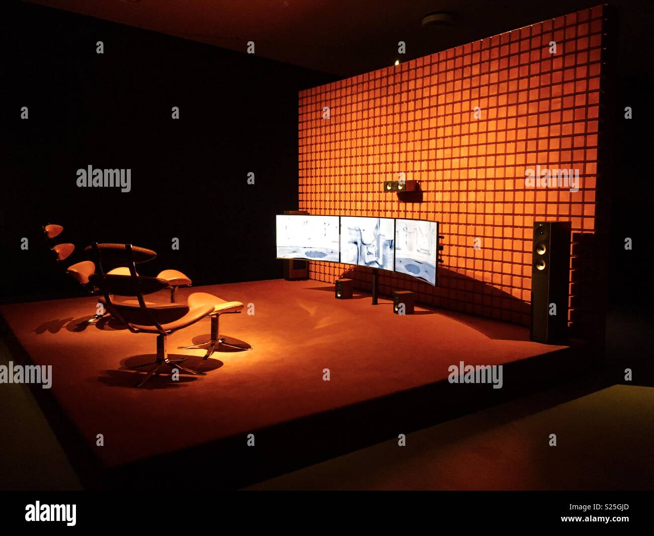 Empty room in the Eye Film Museum in Amsterdam - Smartphone Captured Stock Image