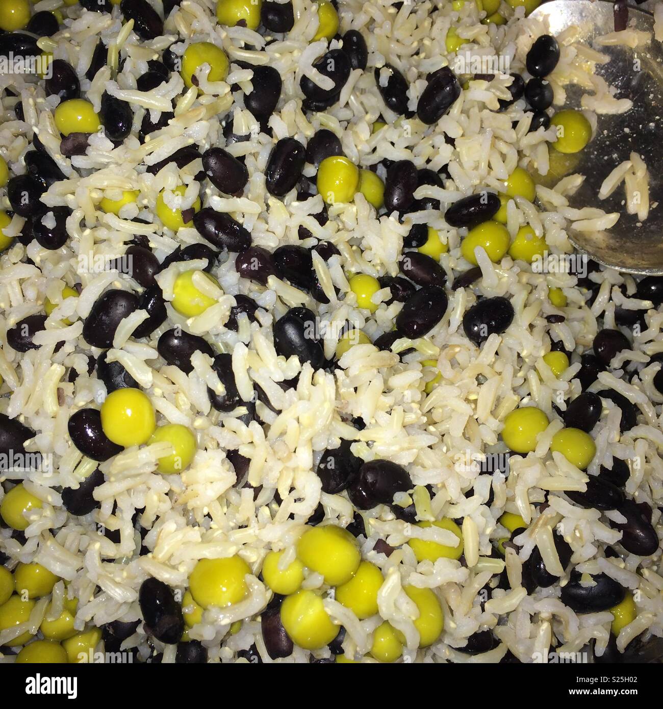 Rice, black beans and peas Stock Photo Alamy