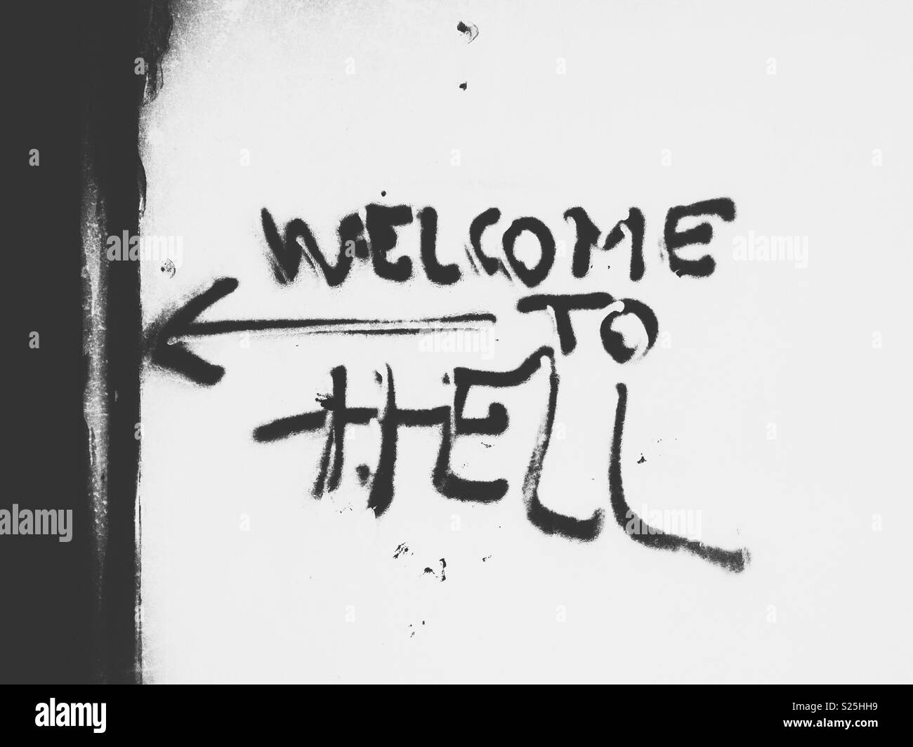 Welcome To Hell Graffiti Stock Photo Alamy