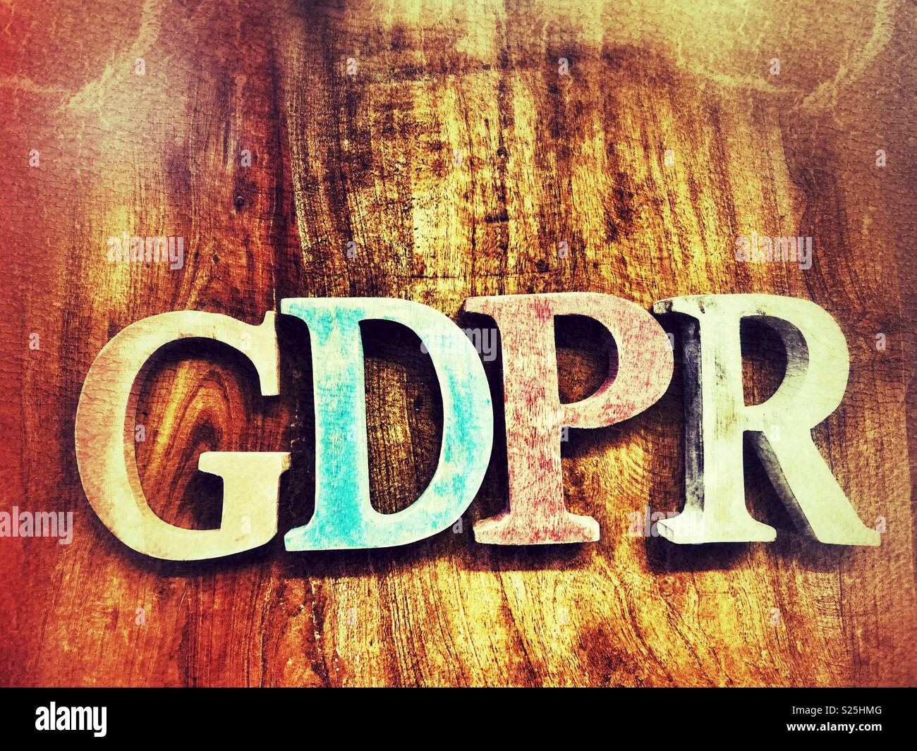 GDPR spelt out in lettering - Smartphone Captured Stock Image