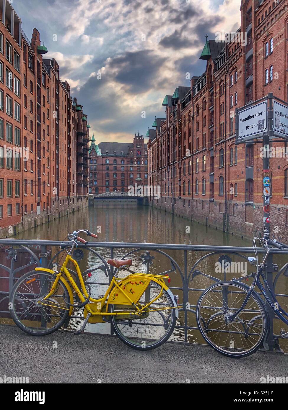 UNESCO World Heritage Site - Speicherstadt, the largest preserved warehouse district in Hamburg, Germany. - Smartphone Captured Stock Image