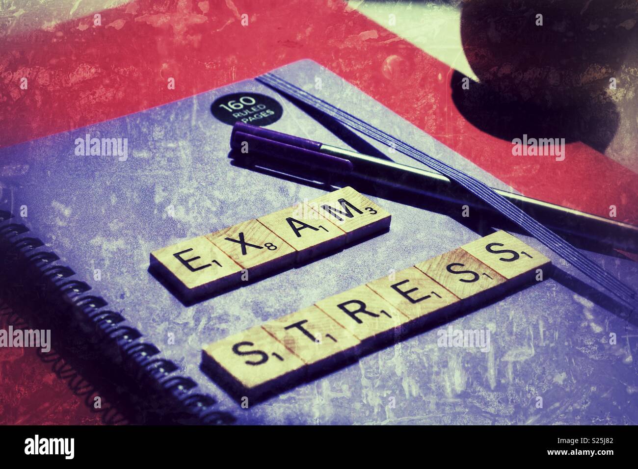Exam Stress,concept - Smartphone Captured Stock Image