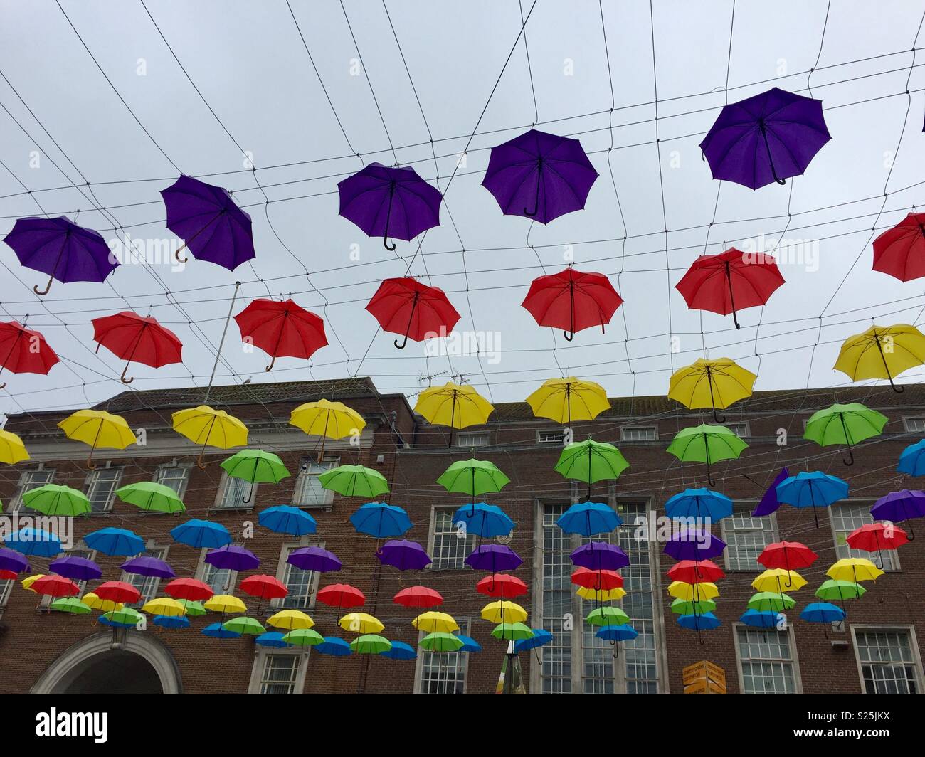 Coloured umbrella street art hires stock photography and images Alamy