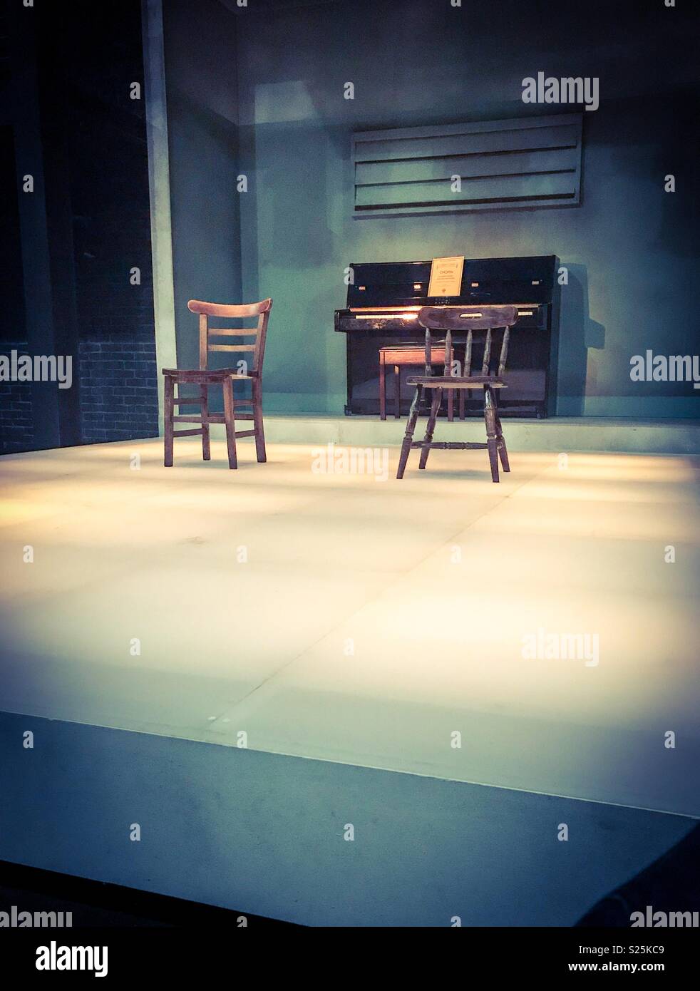 Stage setting for Not Talking okay at the Arcola Theatre, Dalston, London - Smartphone Captured Stock Image
