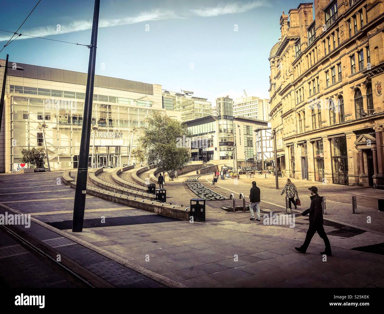 Manchester City centre, Exchange Square - Smartphone Captured Stock Image