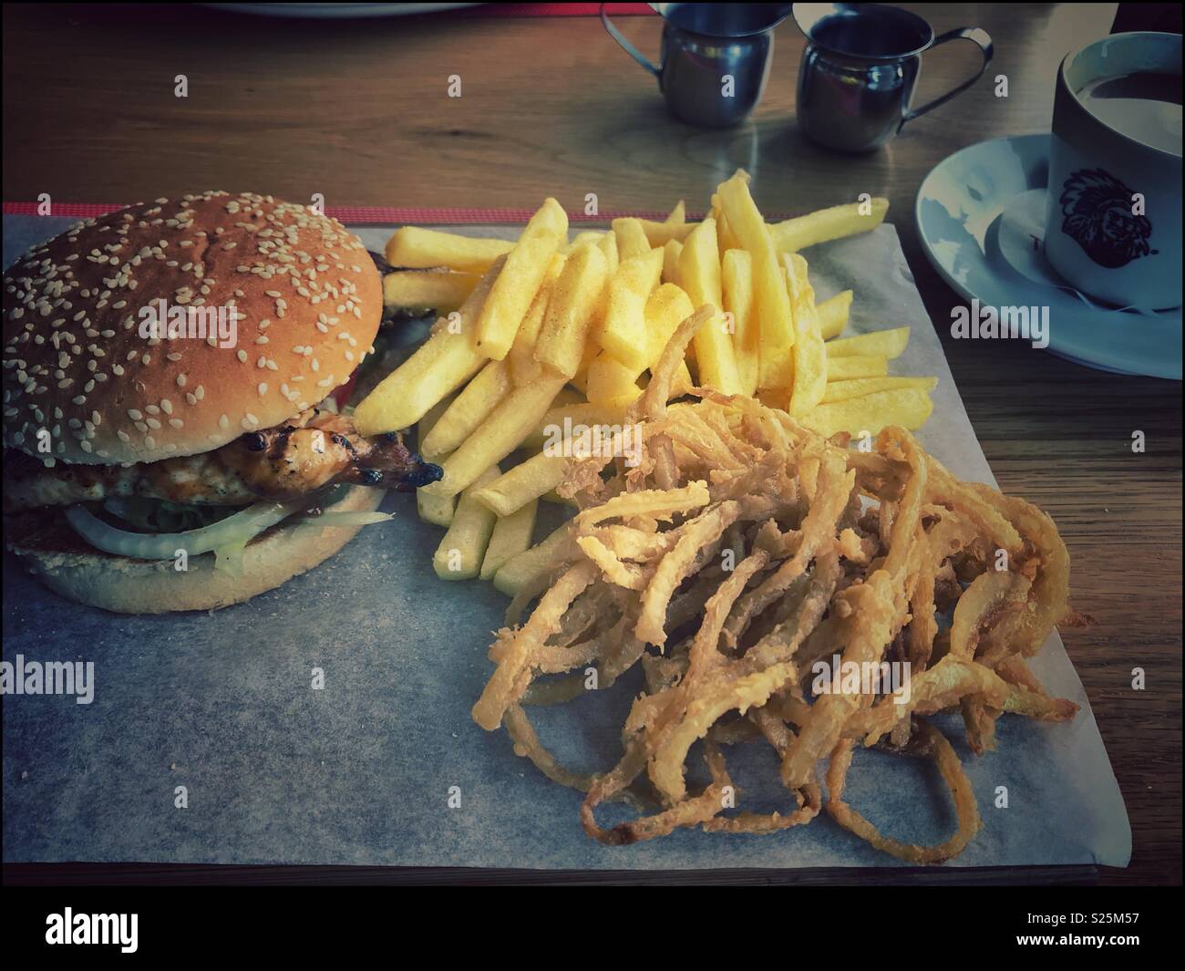 Grilled chicken burger from Spur Steak Ranch, Cape Town, South Africa