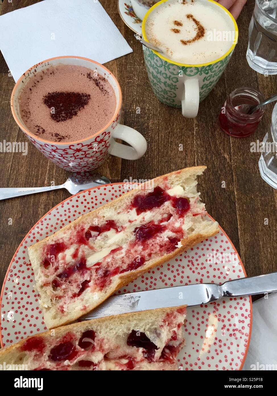 Breakfast with some love 💜 and a smile 😊 Stock Photo - Alamy