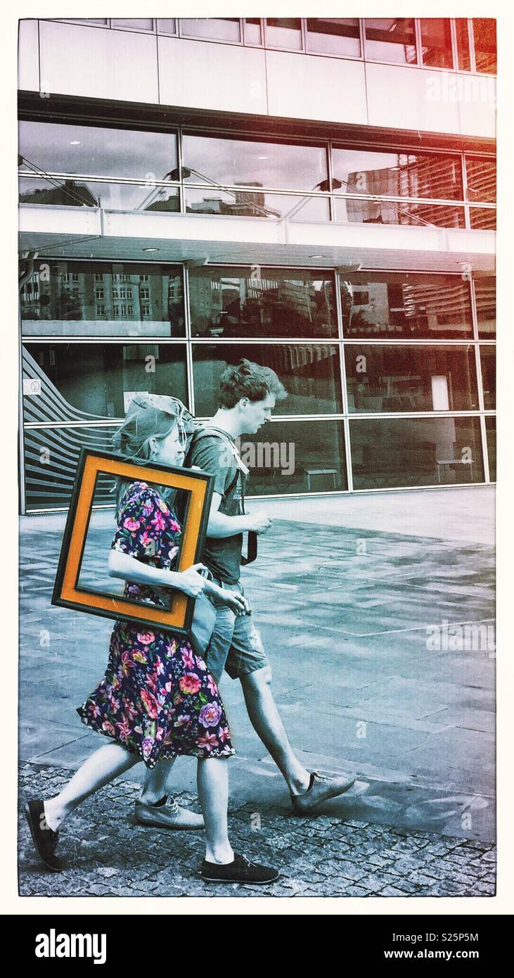 Framed couple - Smartphone Captured Stock Image