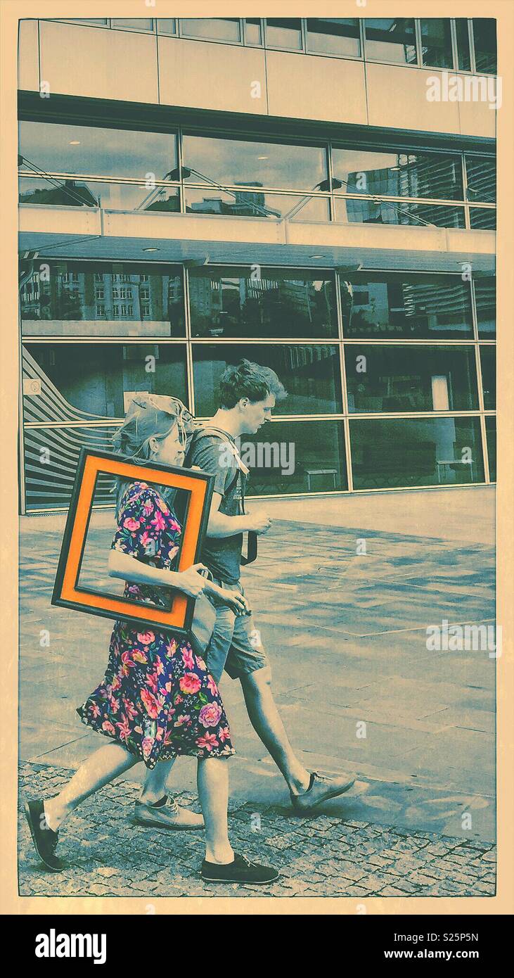 Framed couple - Smartphone Captured Stock Image
