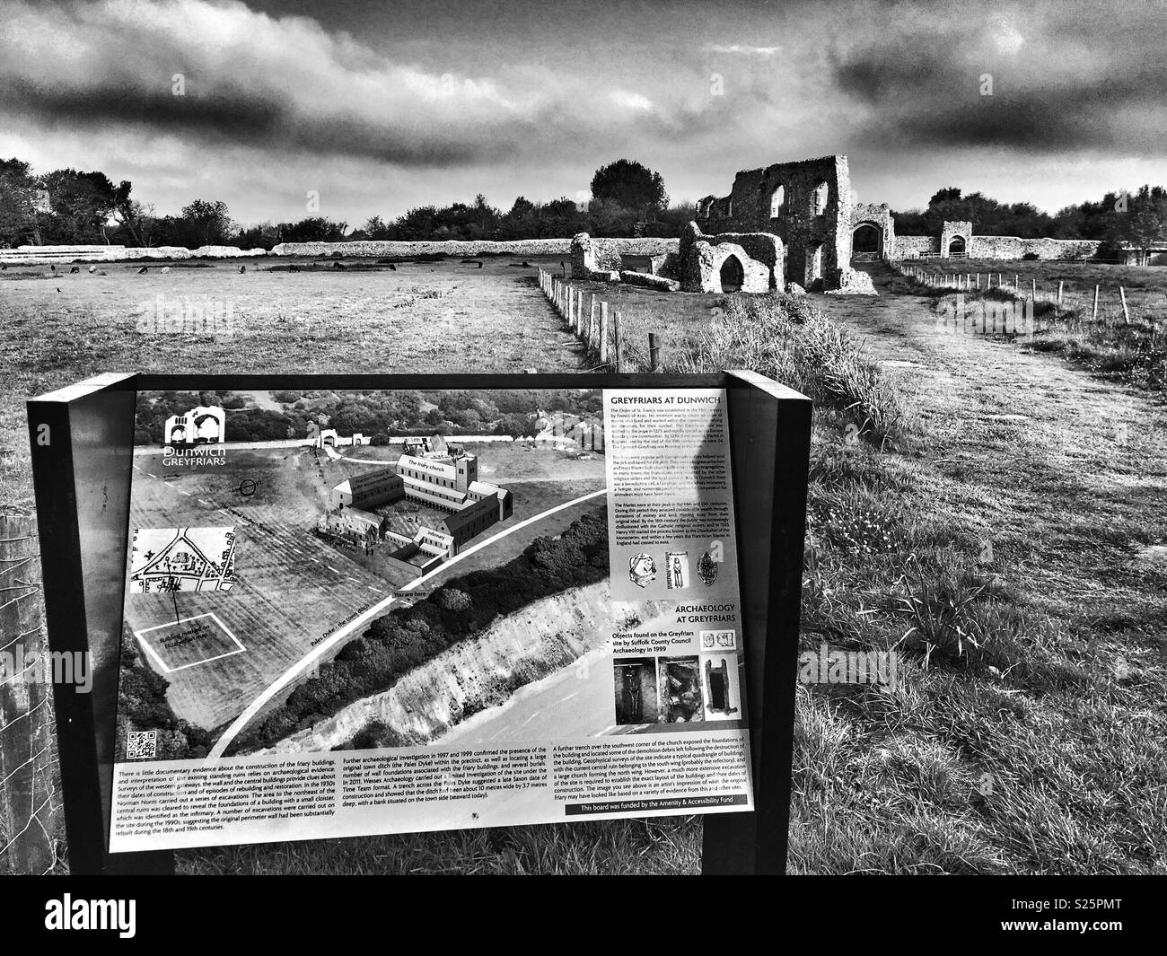 Greyfriars, Dunwich, Suffolk, England. - Smartphone Captured Stock Image