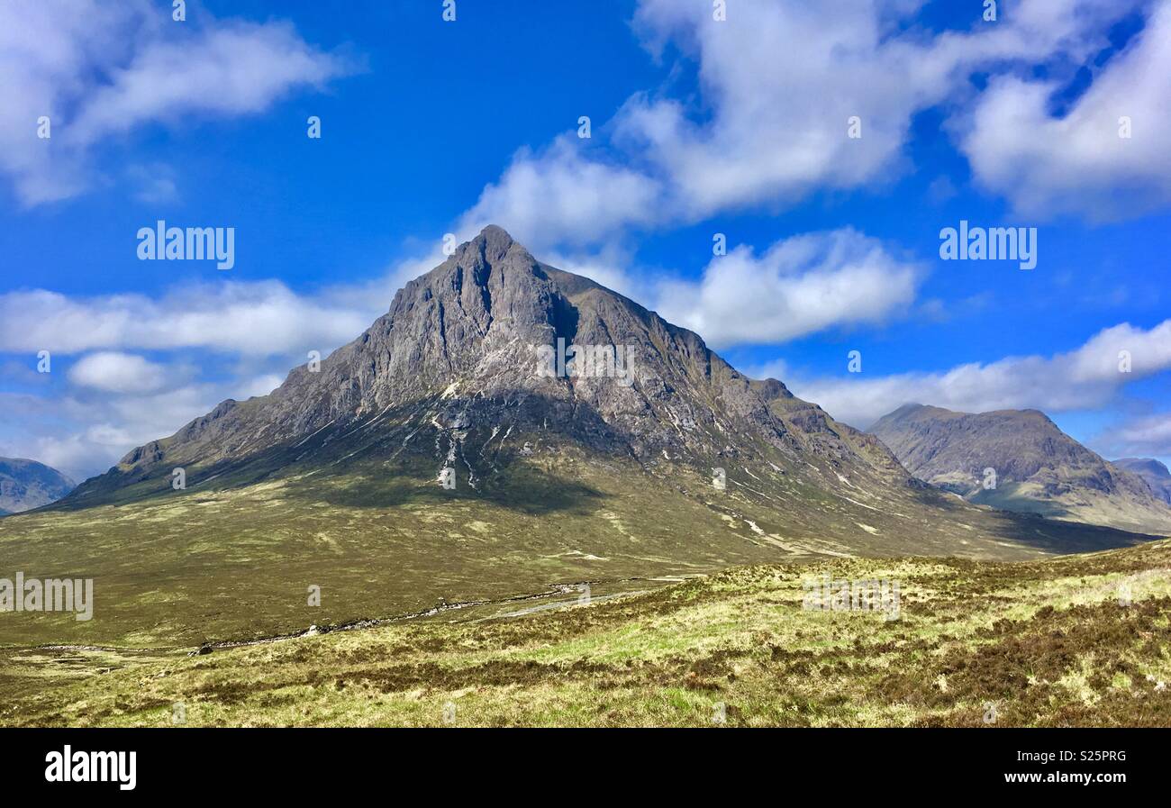 The Pyramidal Buachaille Etive Mòr mountain in Glen Coe, Scotland. Stock Photo