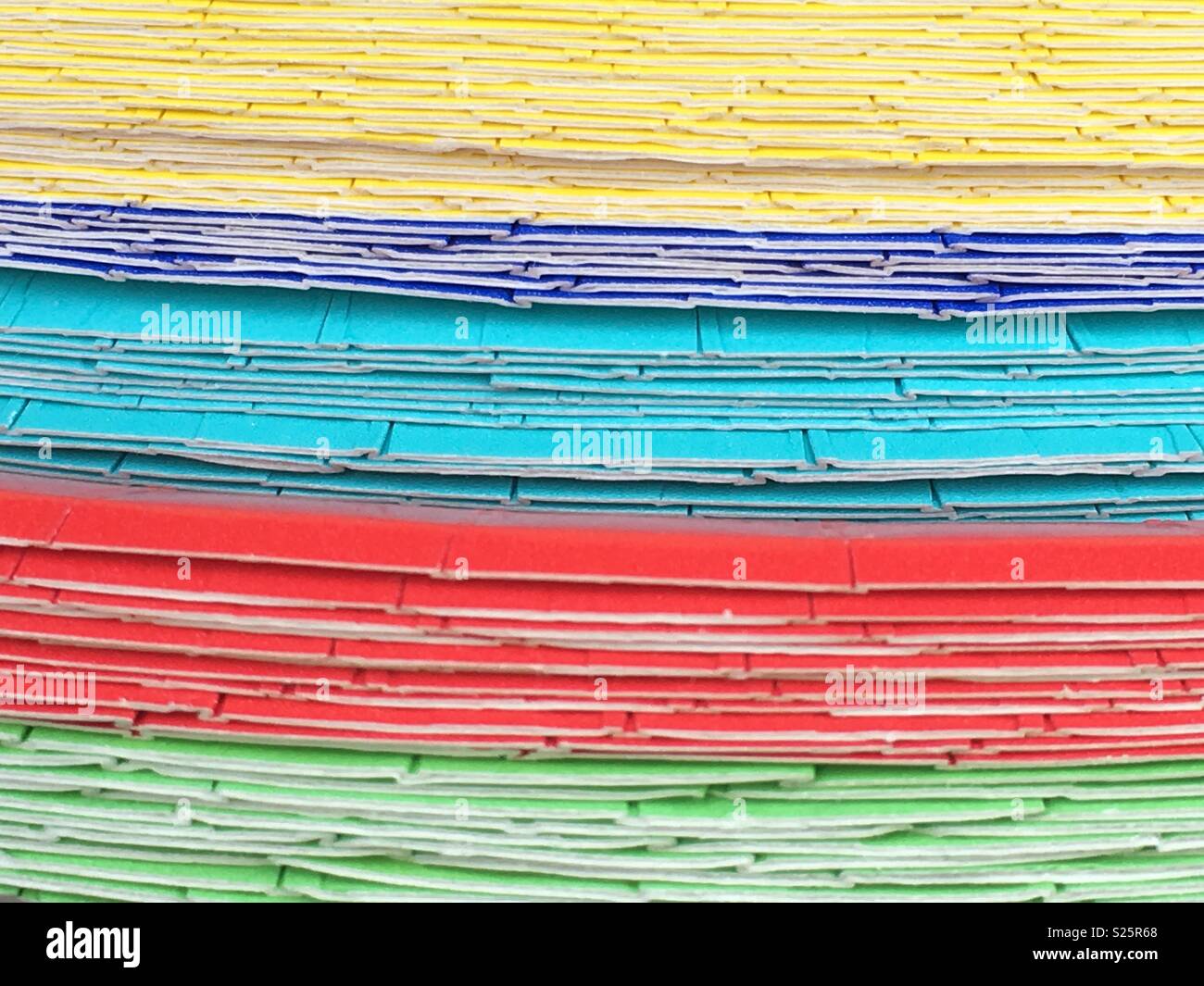 Paper plates stacked - pastel colors Stock Photo