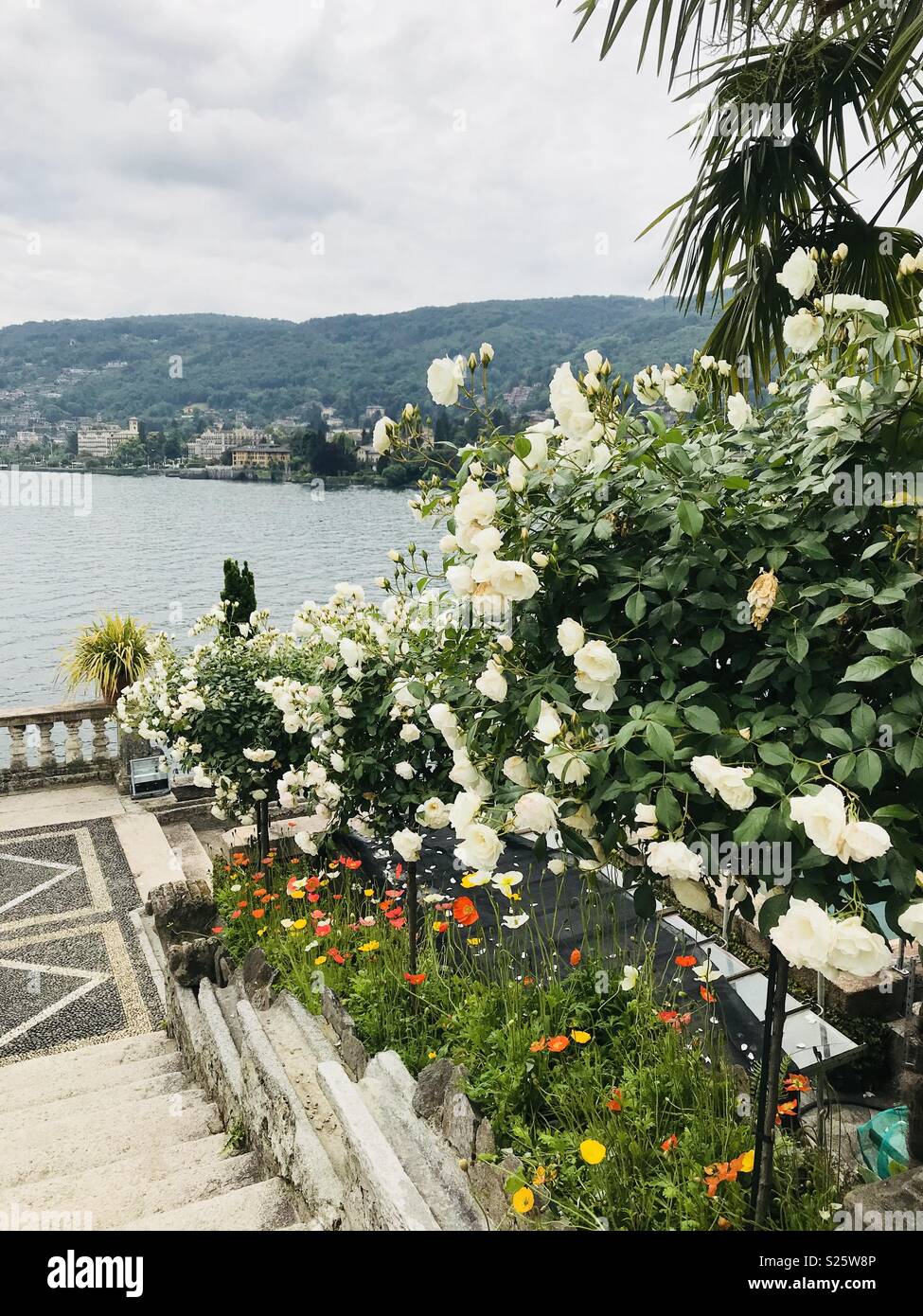 The Palace Gardens at Isola Bella, one of the Borromean Islands on Lake Maggiore, Italy. - Smartphone Captured Stock Image