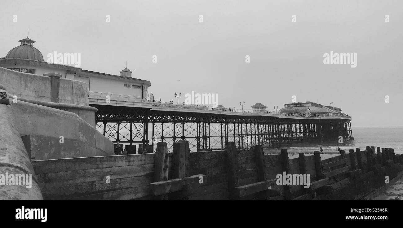 Cromer pier on a dull day. Stock Photo