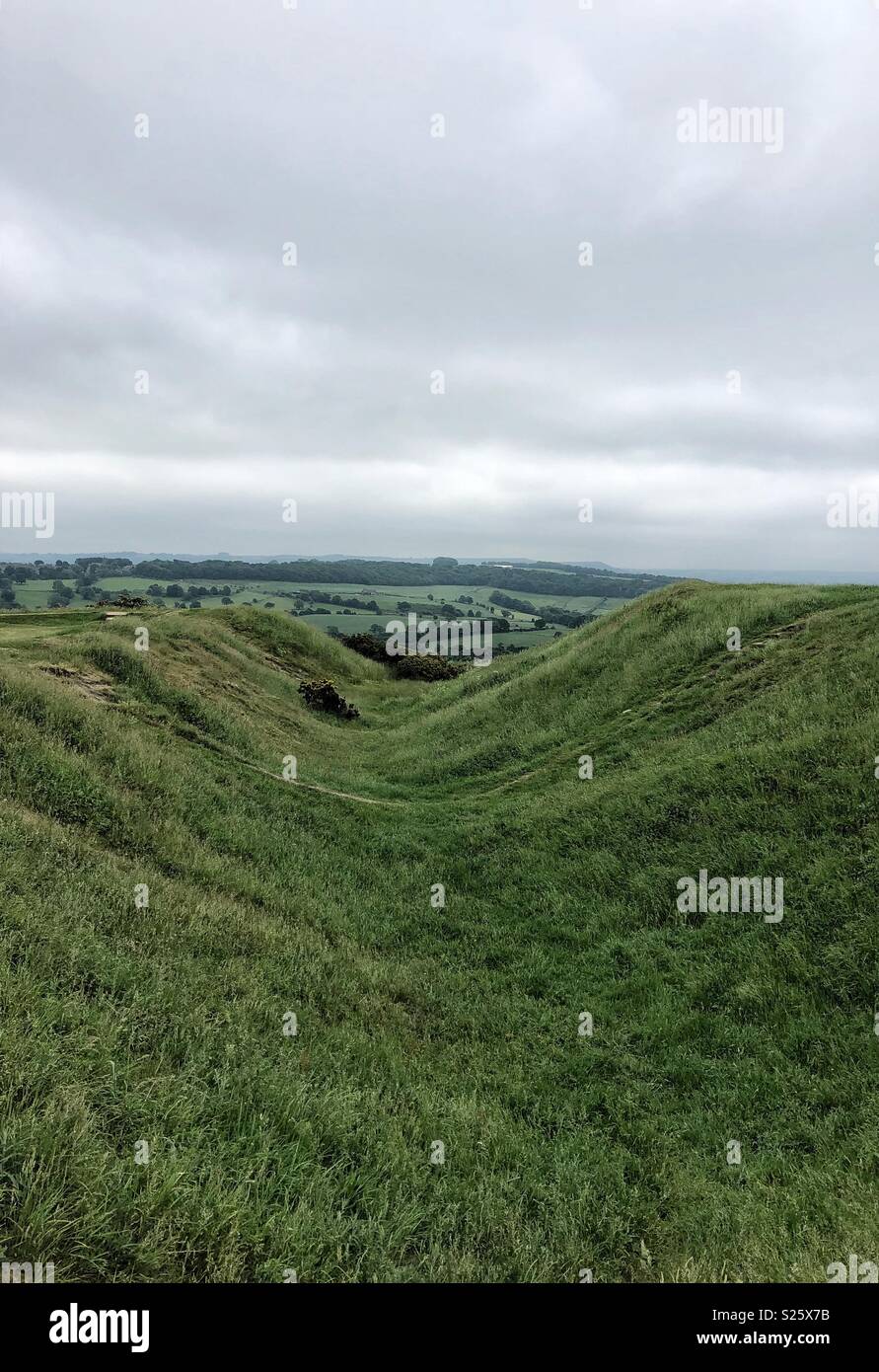 Grassy mounds at Castle Hill in Huddersfield Stock Photo - Alamy