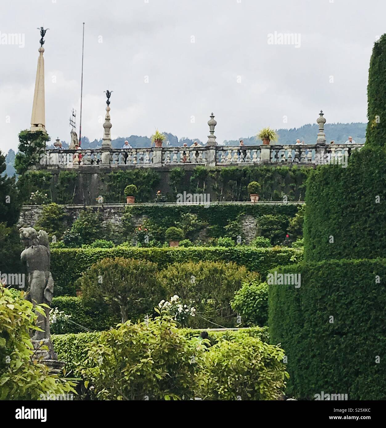 The palace gardens at Isola Bella, one of the Borromean Islands of Italy. - Smartphone Captured Stock Image