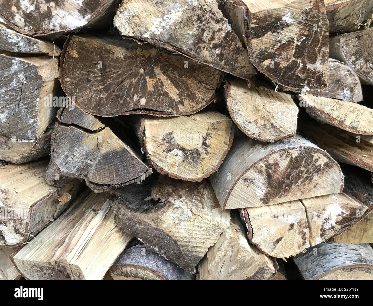 Chopped wood drying out in the sun waiting to be used in a log burner Stock  Photo - Alamy