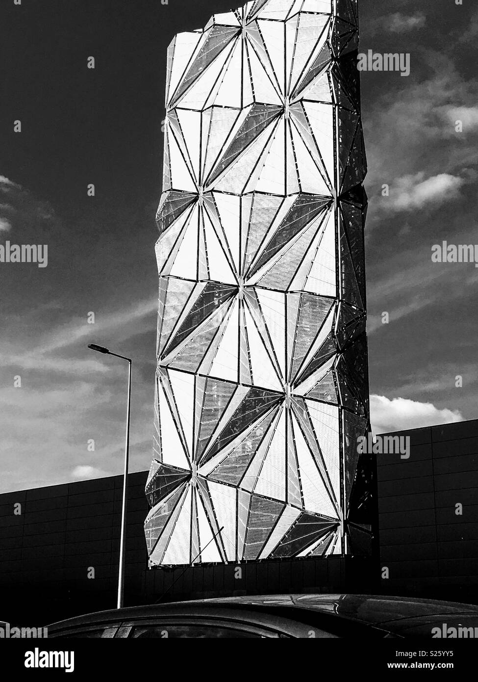 Art Disguise of an Industrial Facility near the Entrance of the Blackwall Tunnel in London Stock Photo