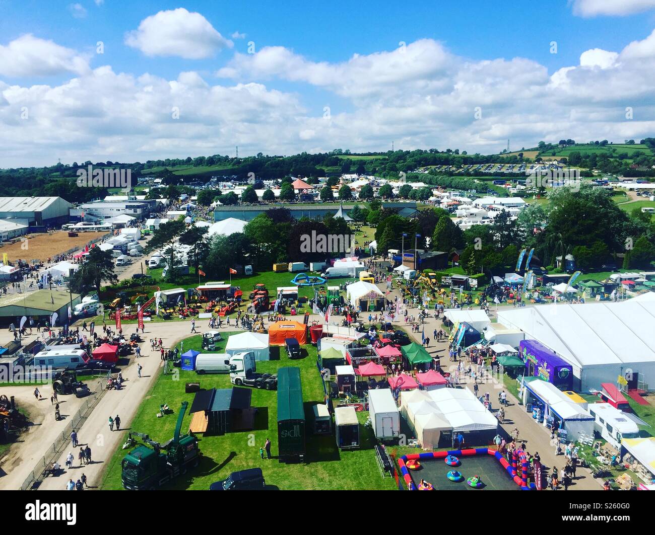 Royal Bath and West Show in Shepton Mallet l, Somerset, UK. Summer 2018. View of family fun in the sunshine. Stock Photo