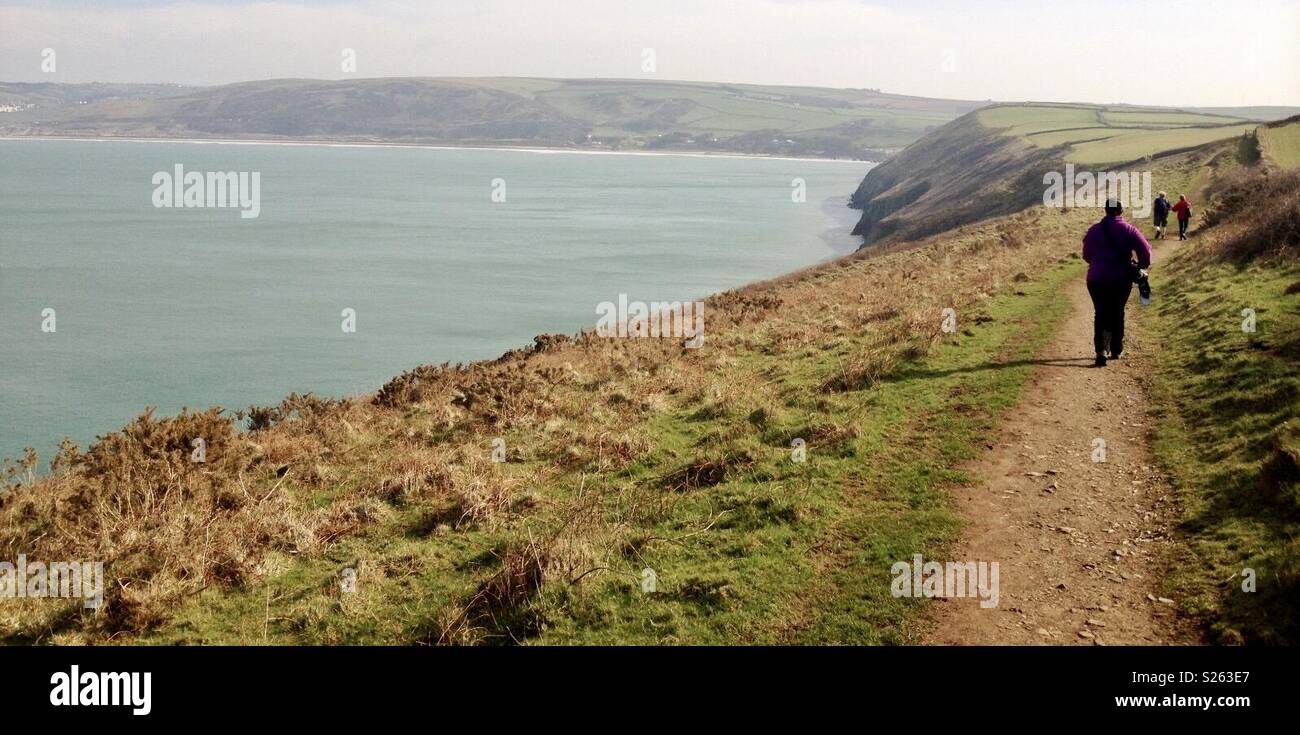 Croyde bay coastal path Stock Photo