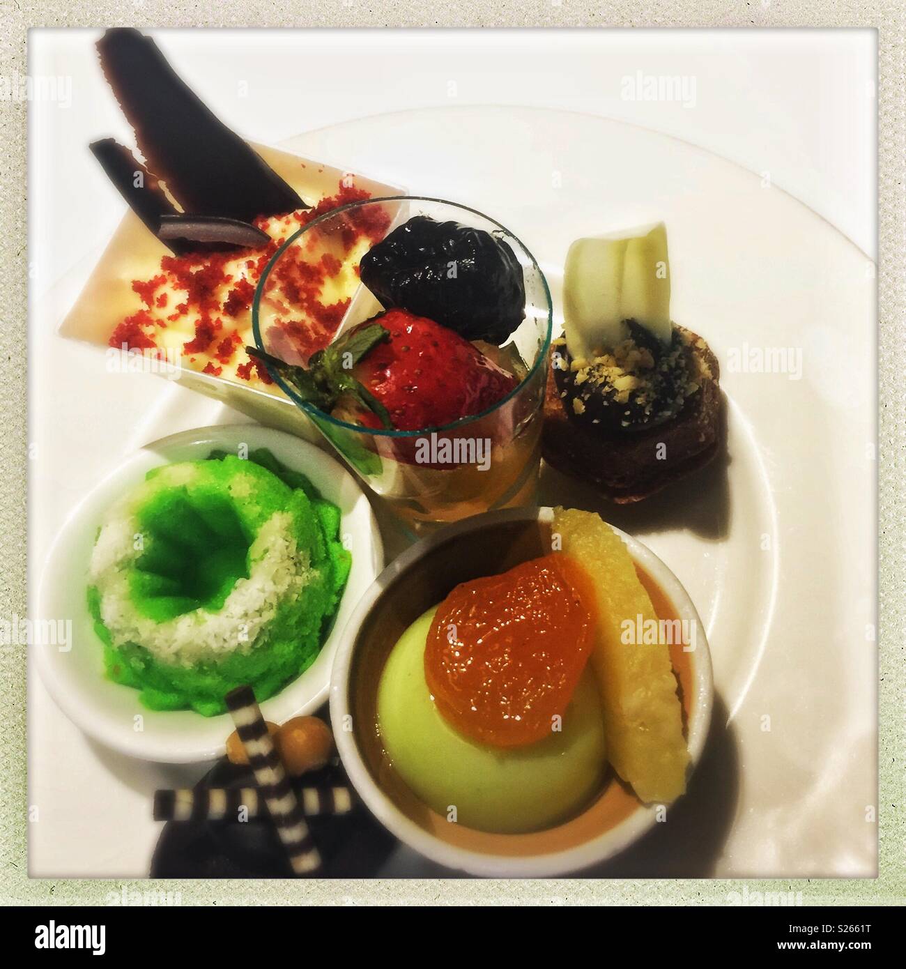 Selection of small desserts from the buffet, Hotel Equatorial, Malacca, Malaysia Stock Photo