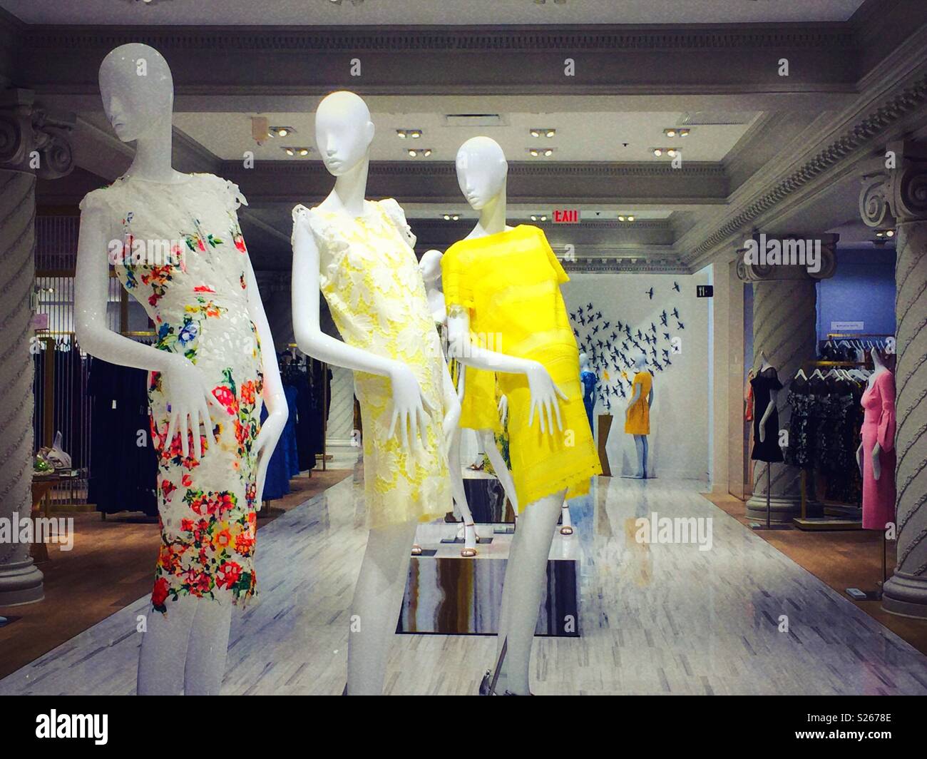 Mannequins in fashionable clothing, lord and Taylor department store, NYC, USA Stock Photo