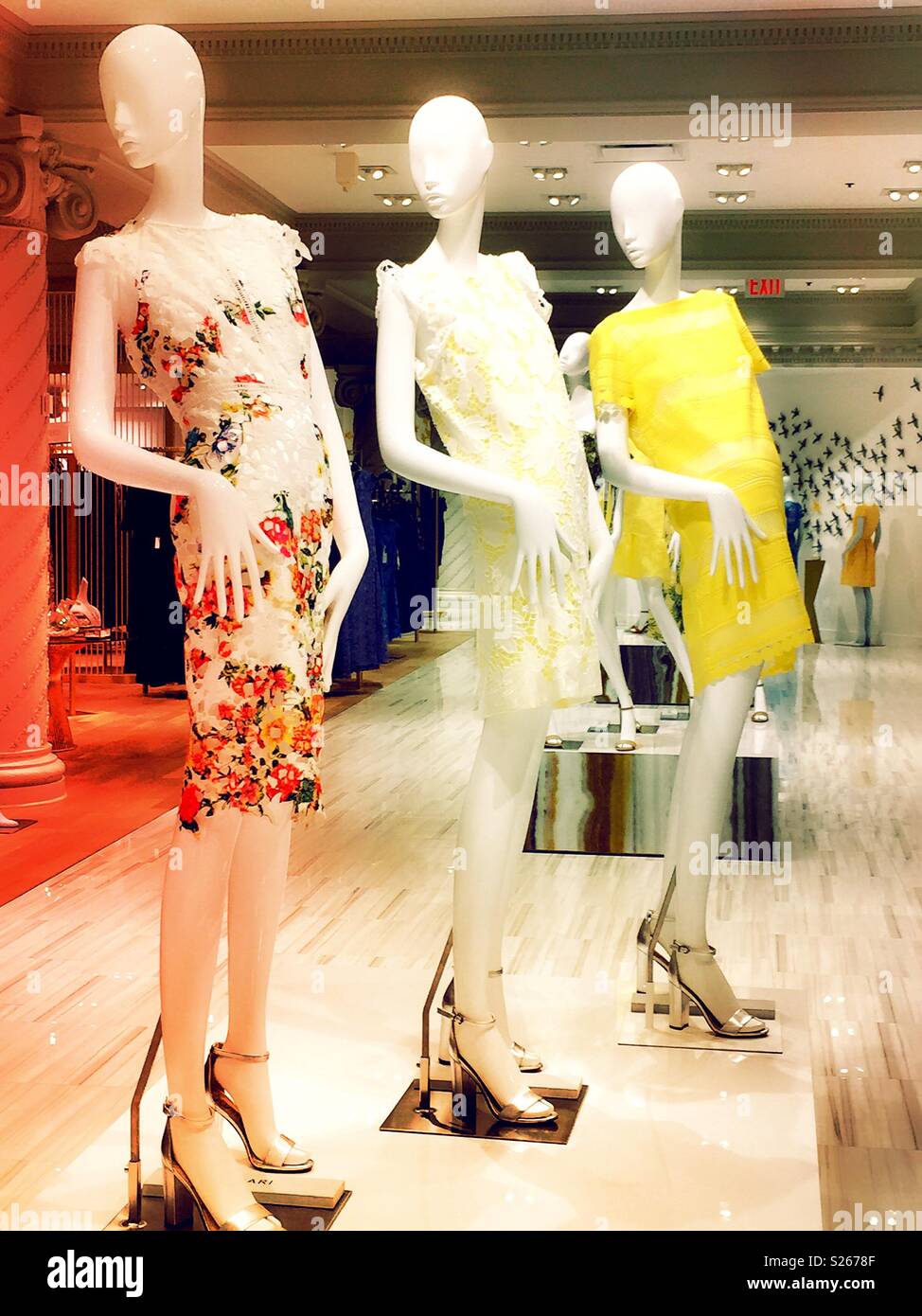 Mannequins in fashionable clothing, lord and Taylor department store, NYC, USA Stock Photo