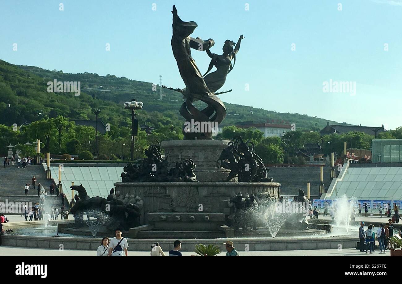 Fountain In China - Smartphone Captured Stock Image