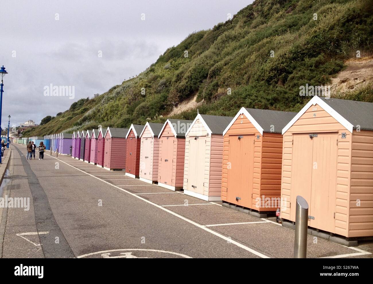 Colourful beach huts Bournemouth - Smartphone Captured Stock Image
