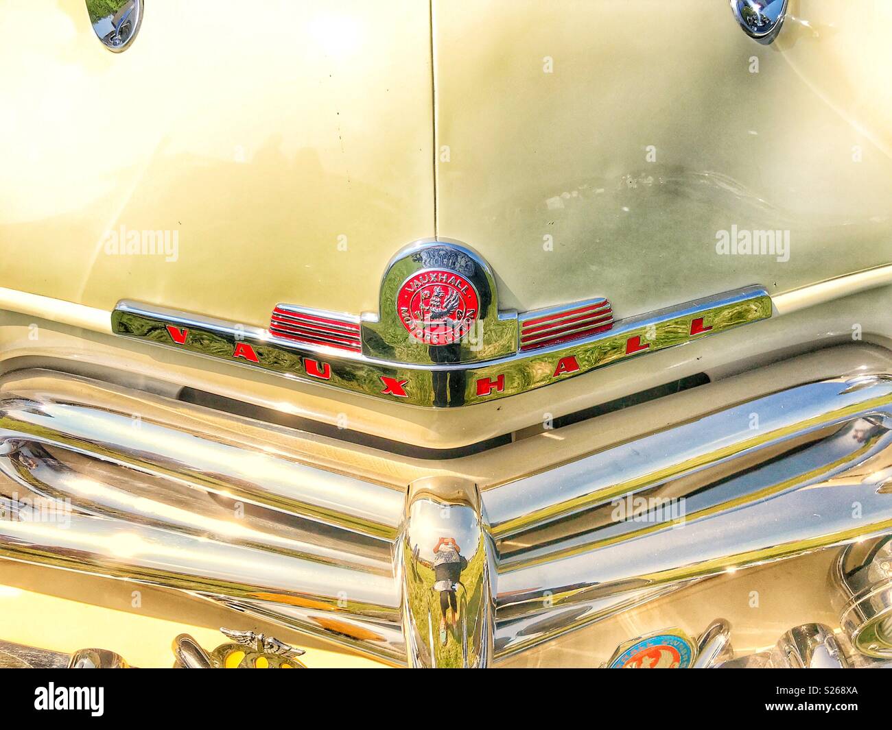 Vauxhall Motors Luton, car, car badge, chrome grille - Smartphone Captured Stock Image