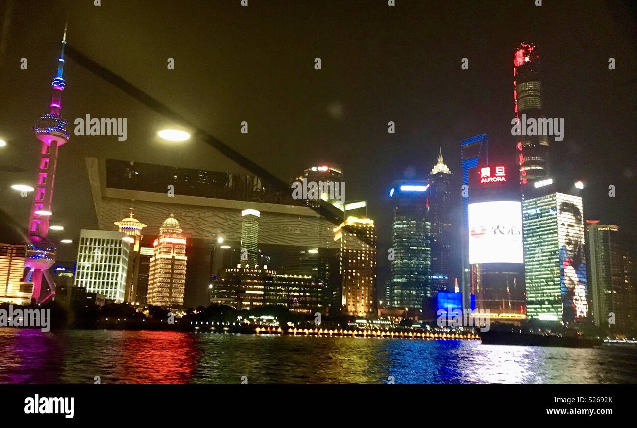 Shanghai at night - Smartphone Captured Stock Image