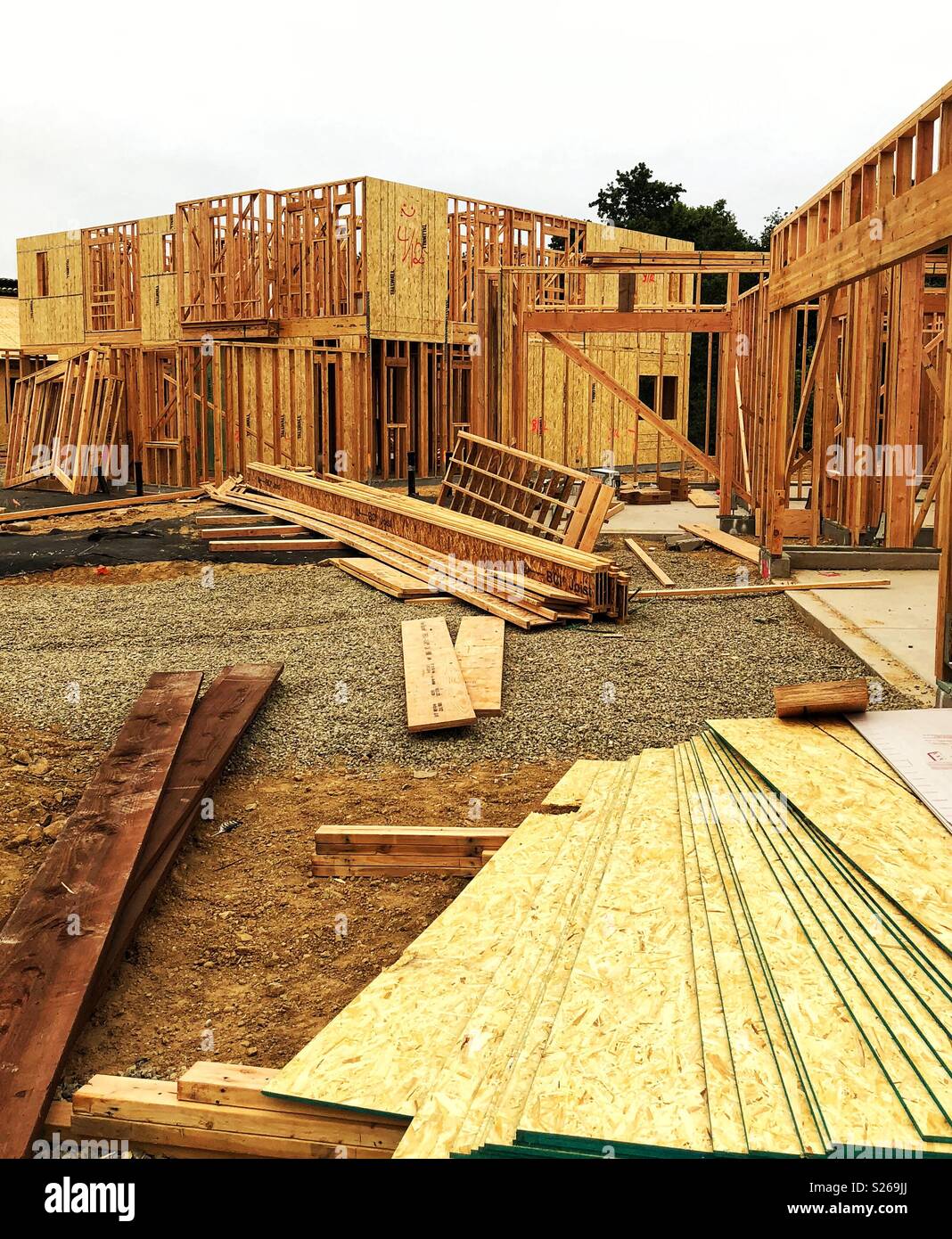 New homes being built for a brand new neighborhood Stock Photo Alamy