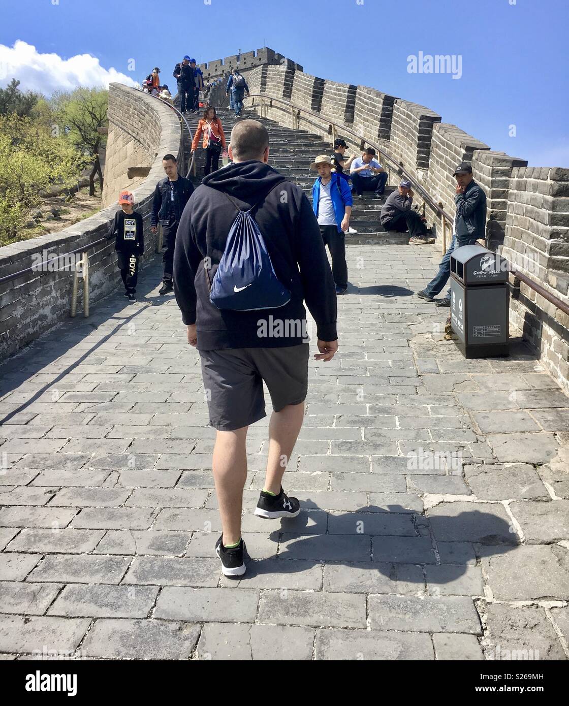 Climbing the Great Wall of China - Smartphone Captured Stock Image