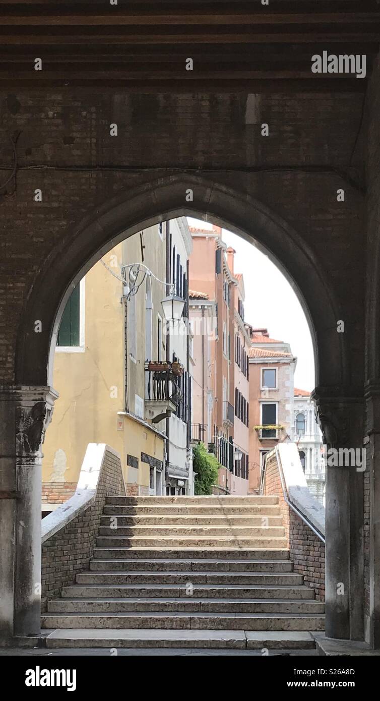 Bridge near Rialto market, Venice, Italy. - Smartphone Captured Stock Image