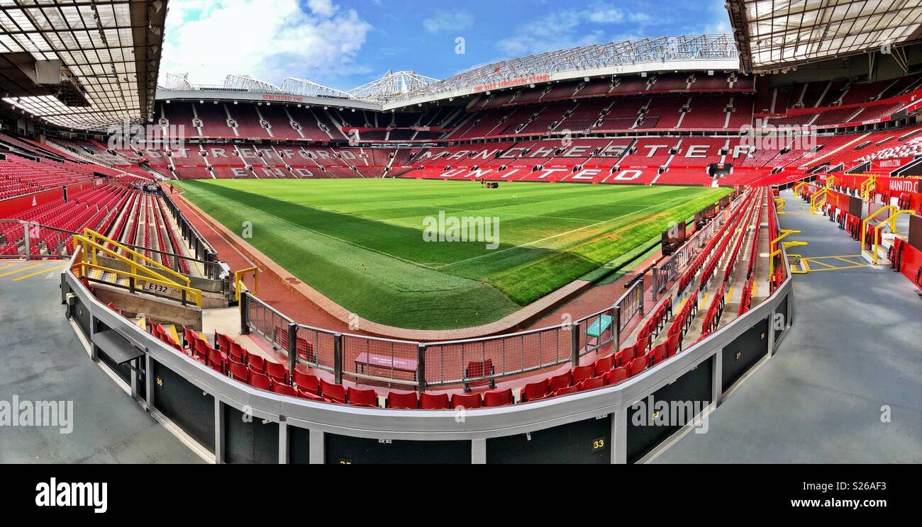 Old Trafford, The Theatre of Dreams. Home of Manchester United. Stock Photo