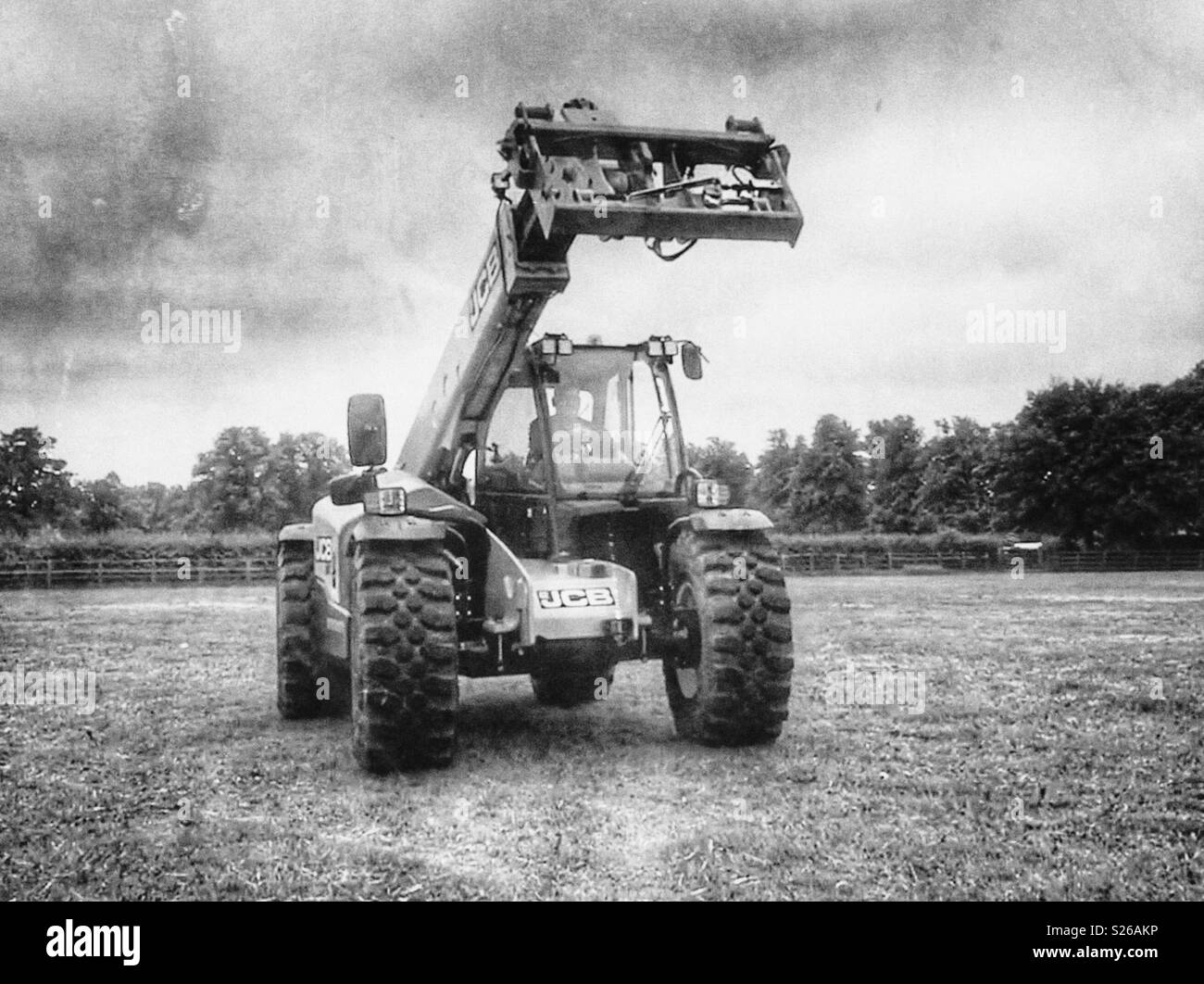 JCB tractor during presentation Stock Photo