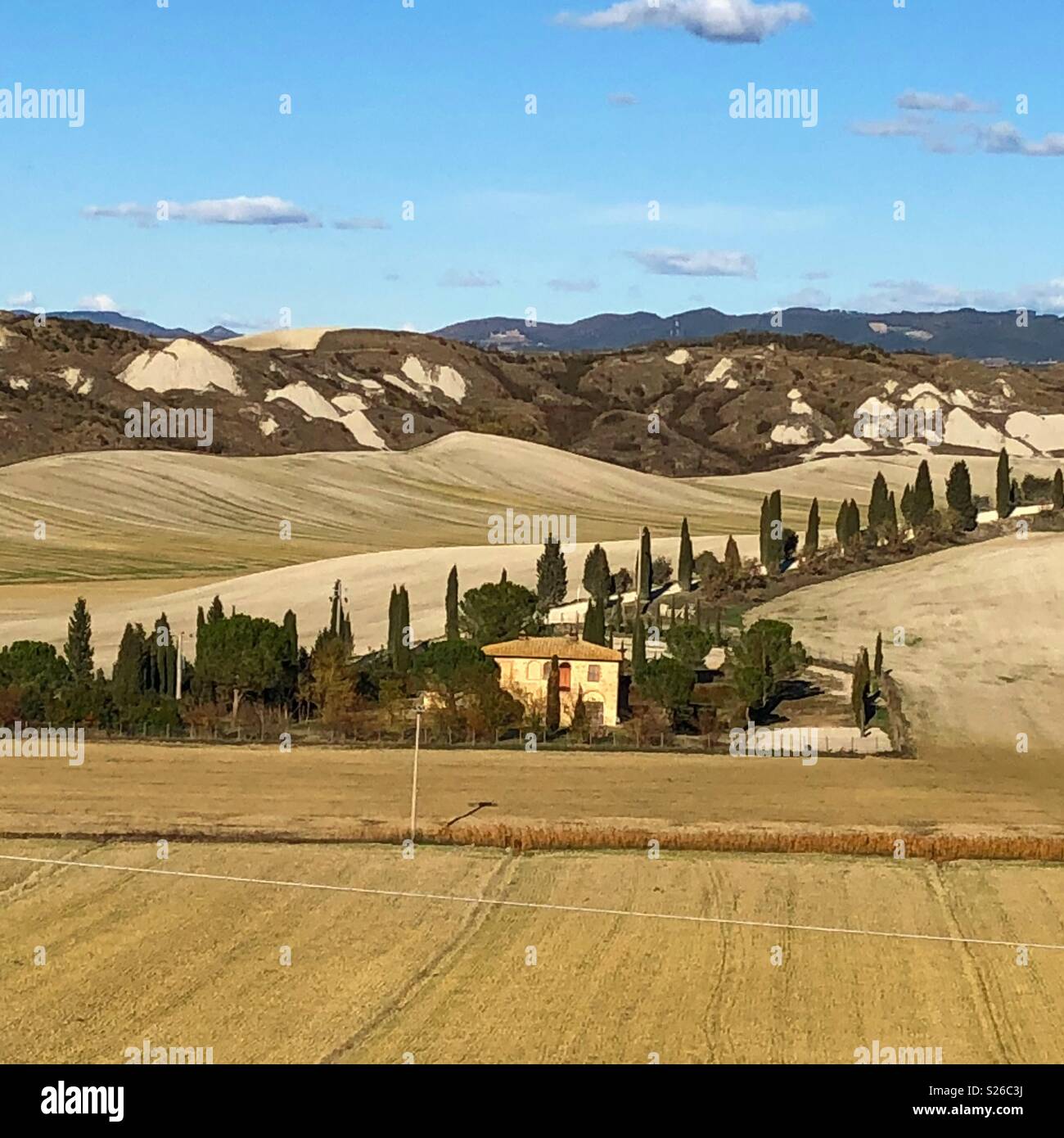 Tuscany farm land Stock Photo Alamy
