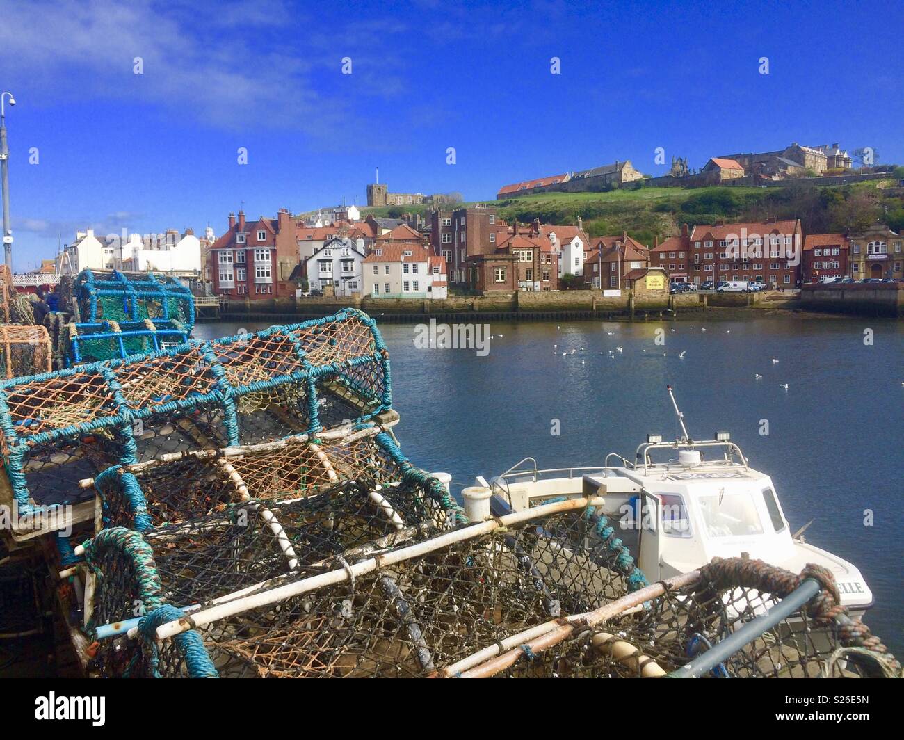 Lobster pots at Whitby harbour - Smartphone Captured Stock Image