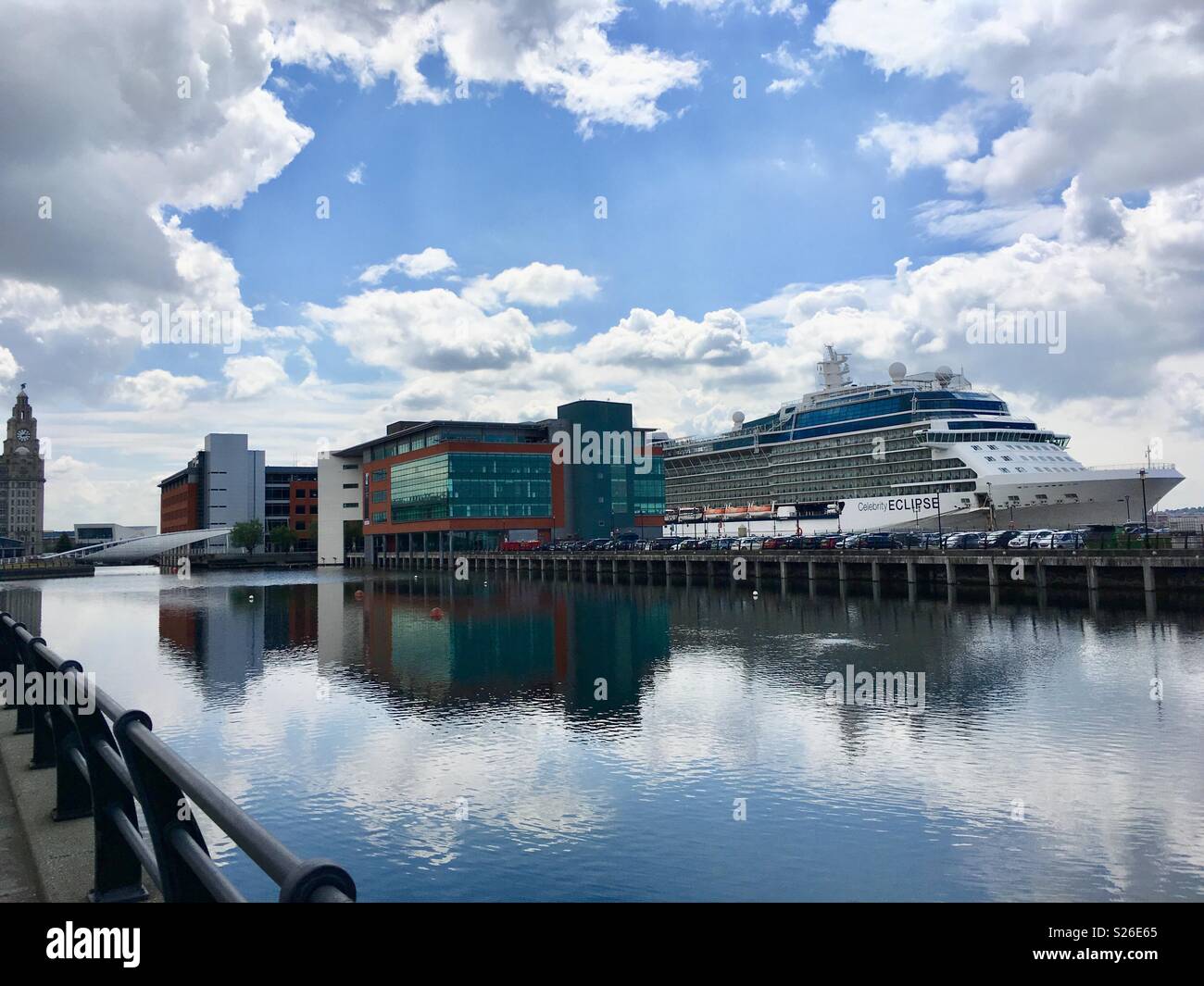 Celebrity Cruise liner at Liverpool - Smartphone Captured Stock Image